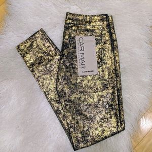 Gold + Black Foil Skinny Jean